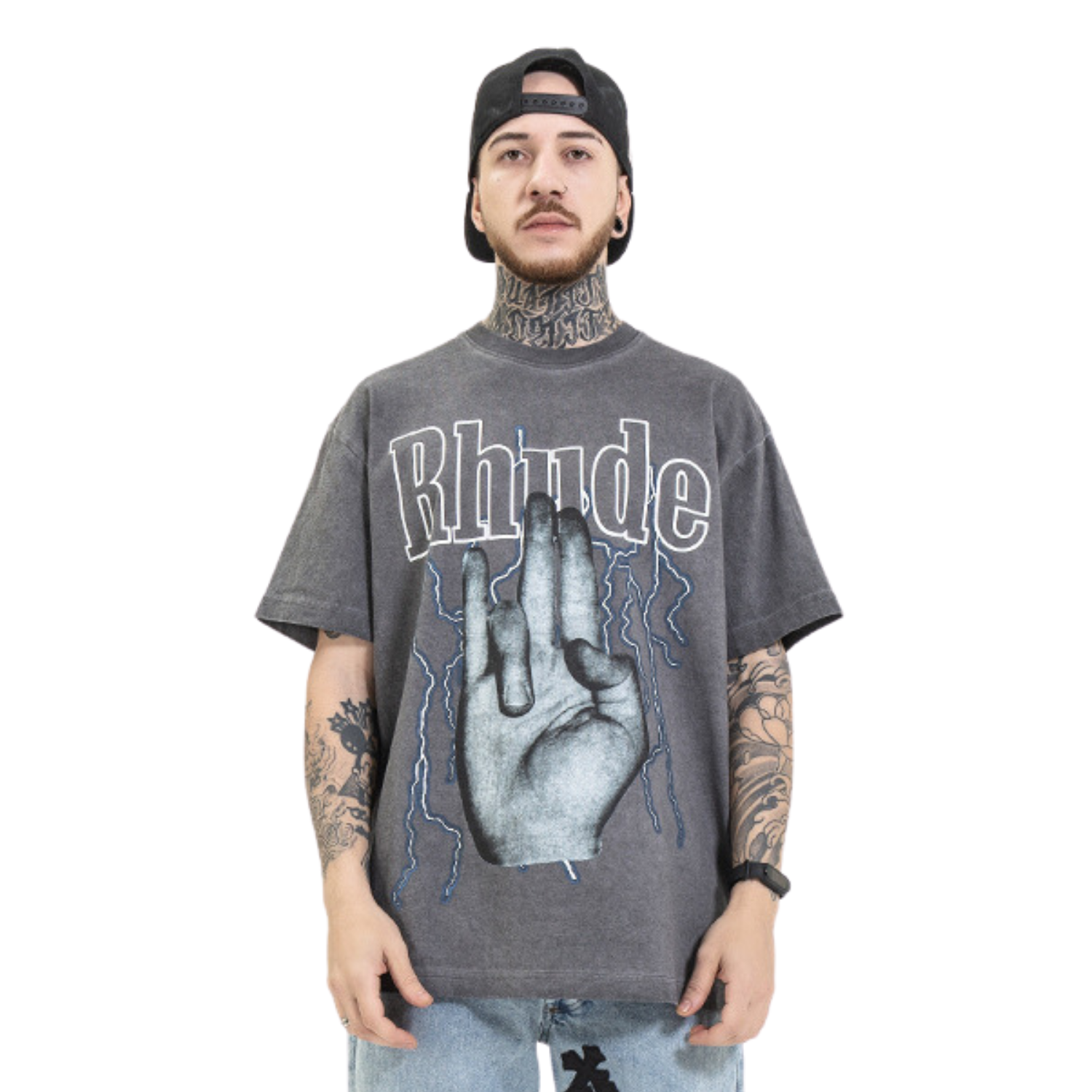 RHUDE Gray Streetwear T-shirt