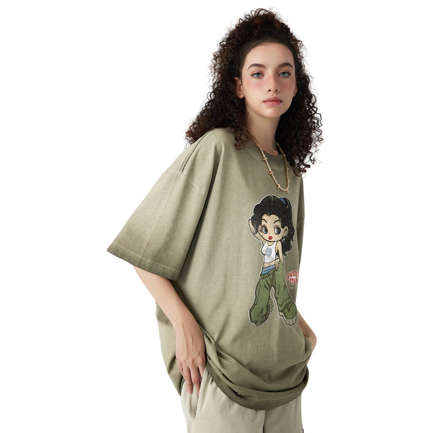 Army Green Betty Boop T-shirt